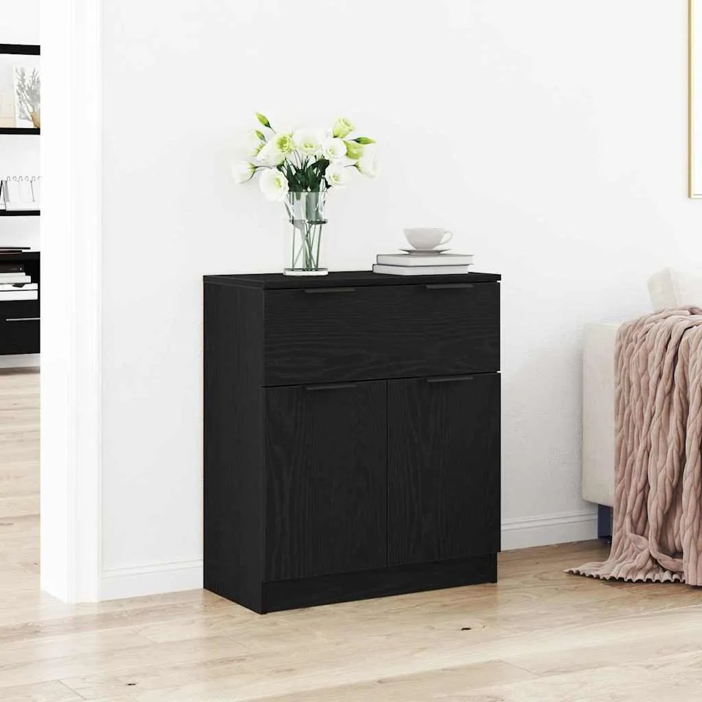 vidaXL Πλαϊνό γραφείο Μαύρο 60 x 30 x 70 εκ. Επεξεργασμένο ξύλο