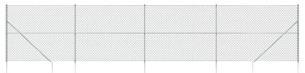 Συρματόπλεγμα Περίφραξης Ασημί 2 x 10 μ. με Καρφωτές Βάσεις - Ασήμι