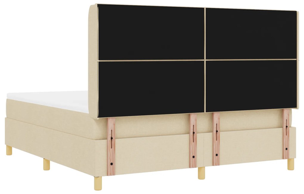 vidaXL Κρεβάτι με ελατήριο με στρώμα Κρεμ 180 x 200 cm ύφασμα