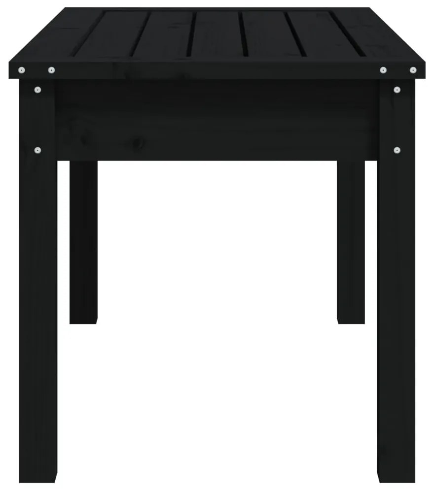 vidaXL Παγκάκι Κήπου Μαύρο 80x44x45 εκ. από Μασίφ Ξύλο Πεύκου