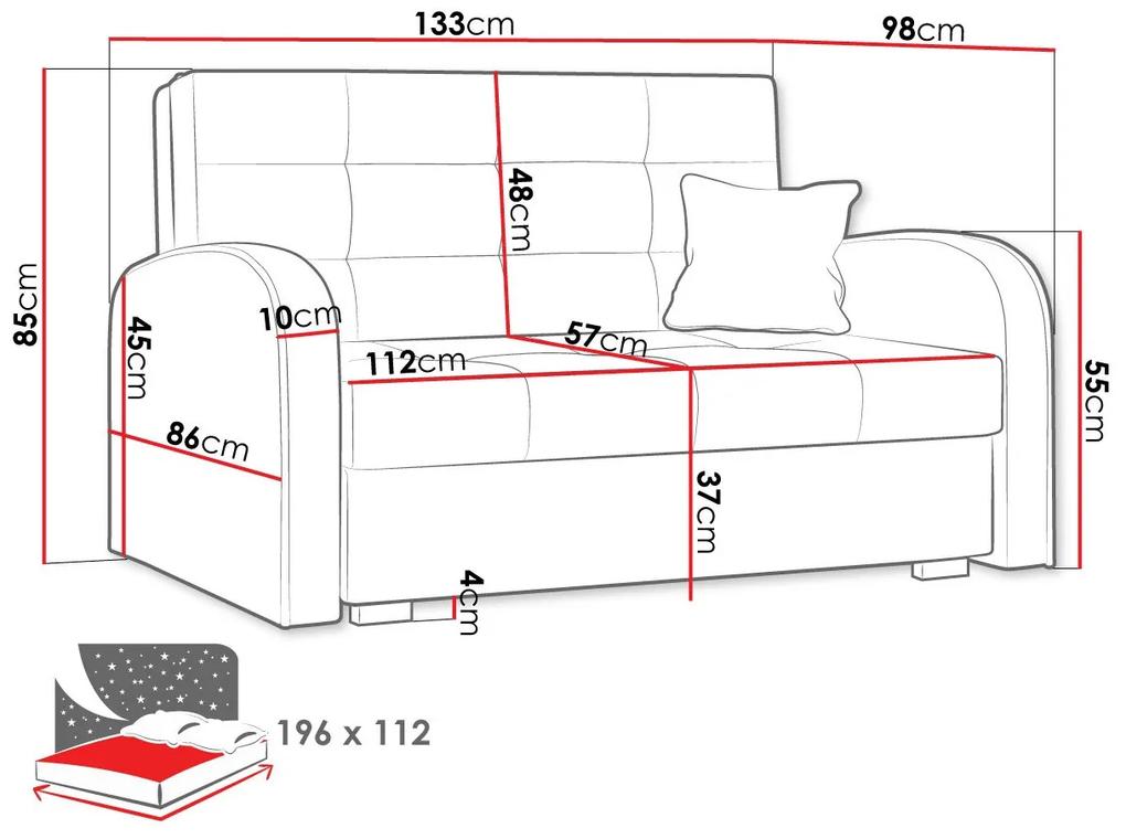Καναπές κρεβάτι Columbus 115, Αριθμός θέσεων: 2, Αποθηκευτικός χώρος, 85x133x98cm, 57 kg, Πόδια: Ξύλο, Έπιπλα ήδη συναρμολογημένα, Ξύλο: Πεύκο