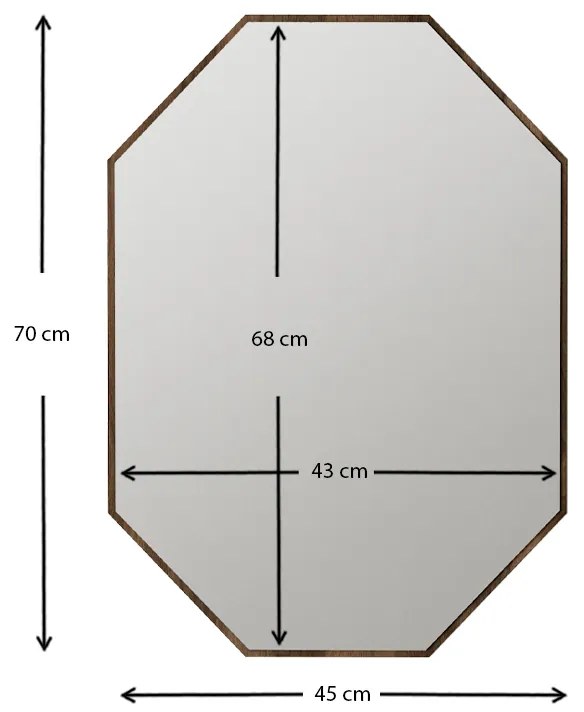 Καθρέπτης τοίχου Ursula Μegapap από μελαμίνη χρώμα καρυδί 45x2x70εκ.