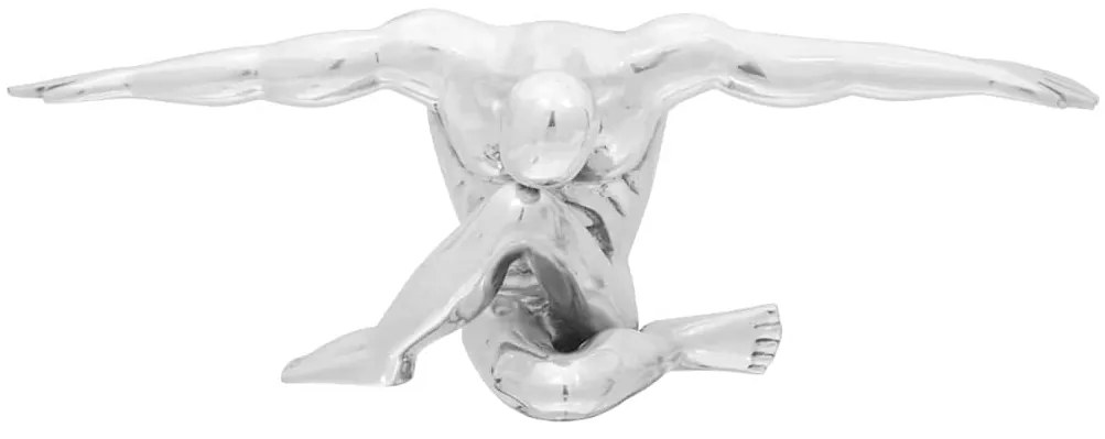 vidaXL Γλυπτική Ασημί 63 x 20 x 22 εκ Αλουμίνιο