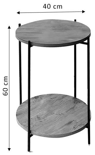 Βοηθητικό τραπέζι Tsouki pakoworld oak-μαύρο Φ40x60εκ