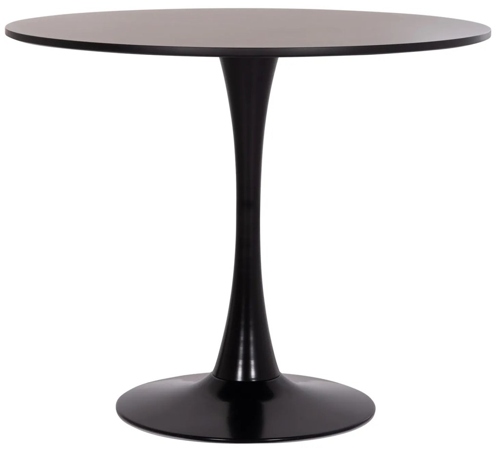 ΤΡΑΠΕΖΙ ΣΤΡΟΓΓΥΛΟ BROLIN HM18141.02 MDF TOP-ΒΑΣΗ ΜΕΤΑΛΛΙΚΗ--ΜΑΥΡΟ Φ90x73Υεκ