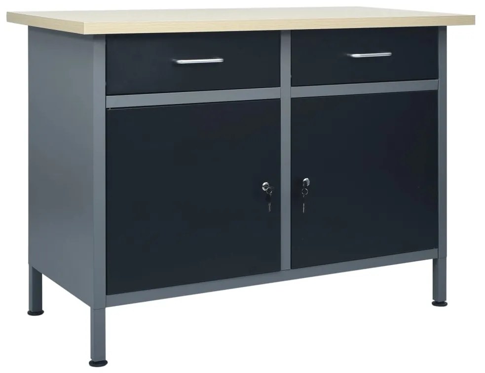vidaXL Πάγκος Εργασίας Μαύρος 120 x 60 x 85 εκ. Ατσάλινος