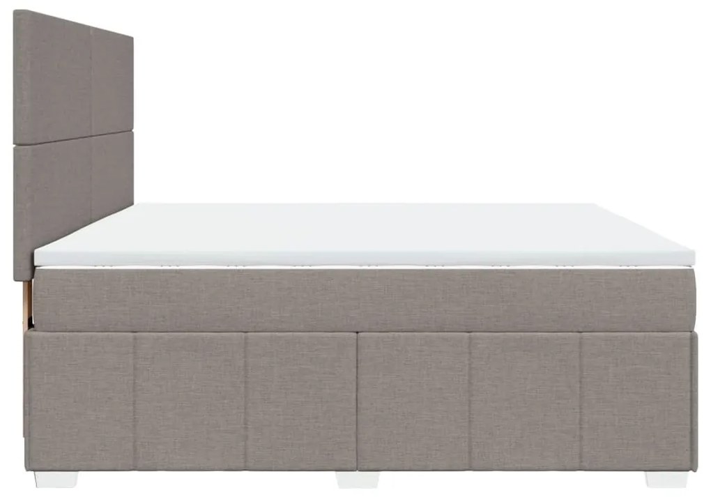 Κρεβάτι Boxspring με Στρώμα Taupe 180x200 εκ. Υφασμάτινο - Μπεζ-Γκρι