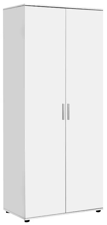 Ντουλάπα ρούχων Trendline Megapap δίφυλλη χρώμα λευκό 80x47x187εκ.-GP009-0253,1