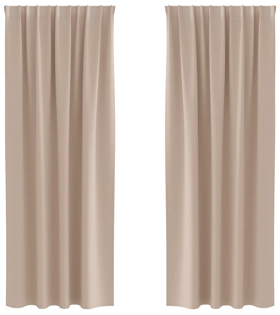 vidaXL Κουρτίνες με κουρτίνες 2 pcs Taupe 225 x 140 εκ. Πολυεστέρας