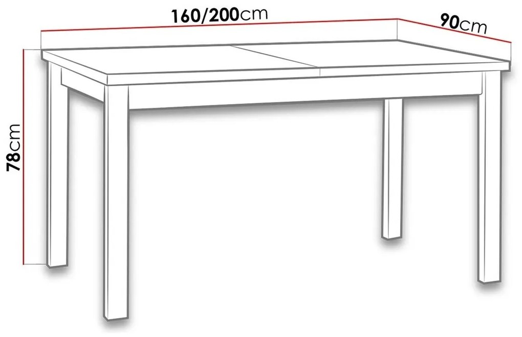 Τραπέζι Victorville 177, Μαύρο, Άσπρο, 78x90x160cm, 41 kg, Επιμήκυνση, Πλαστικοποιημένη μοριοσανίδα, Ξύλο, Μερικώς συναρμολογημένο, Ξύλο: Οξιά