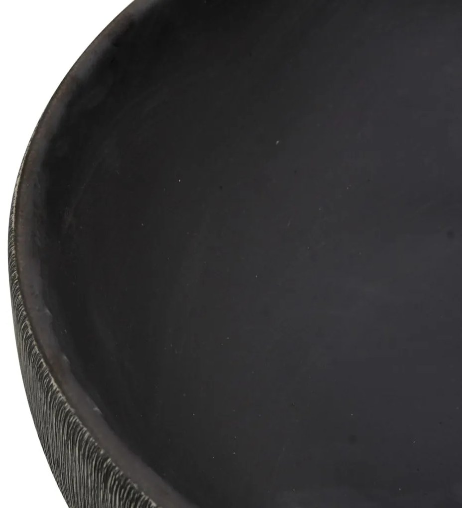 vidaXL Νιπτήρας Οβάλ Γκρι και Μαύρος 59 x 40 x 14 εκ. Κεραμικός