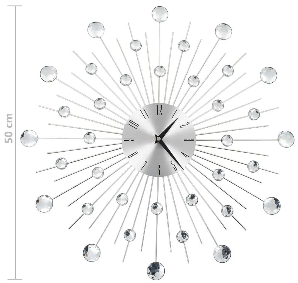 Ρολόι Τοίχου Μοντέρνο 50 εκ. με Μηχανισμό Quartz - Ασήμι
