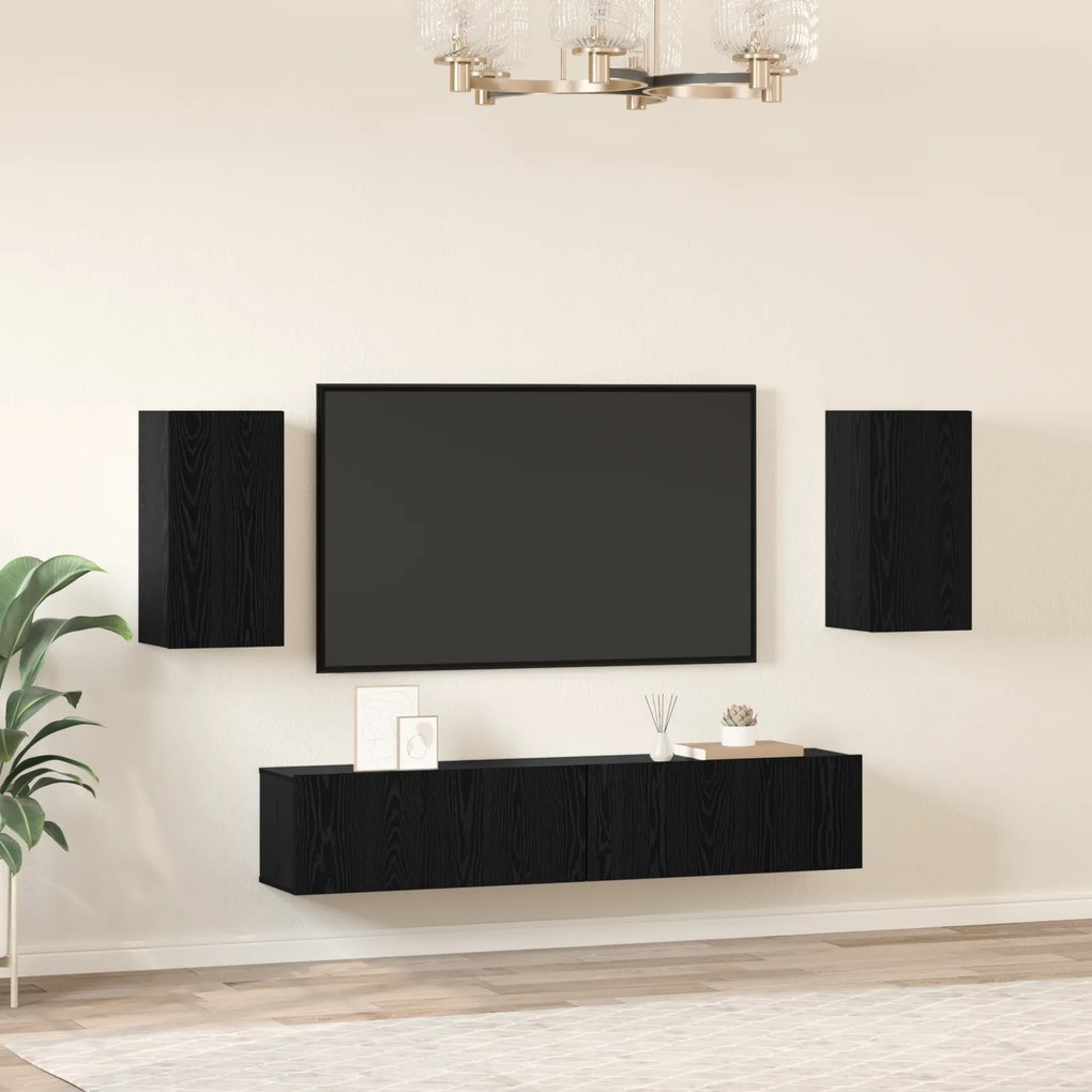 vidaXL Σετ επίπλου τηλεόρασης 4 pcs Μαύρη δρυς 80 x 30 x 30.5 εκ