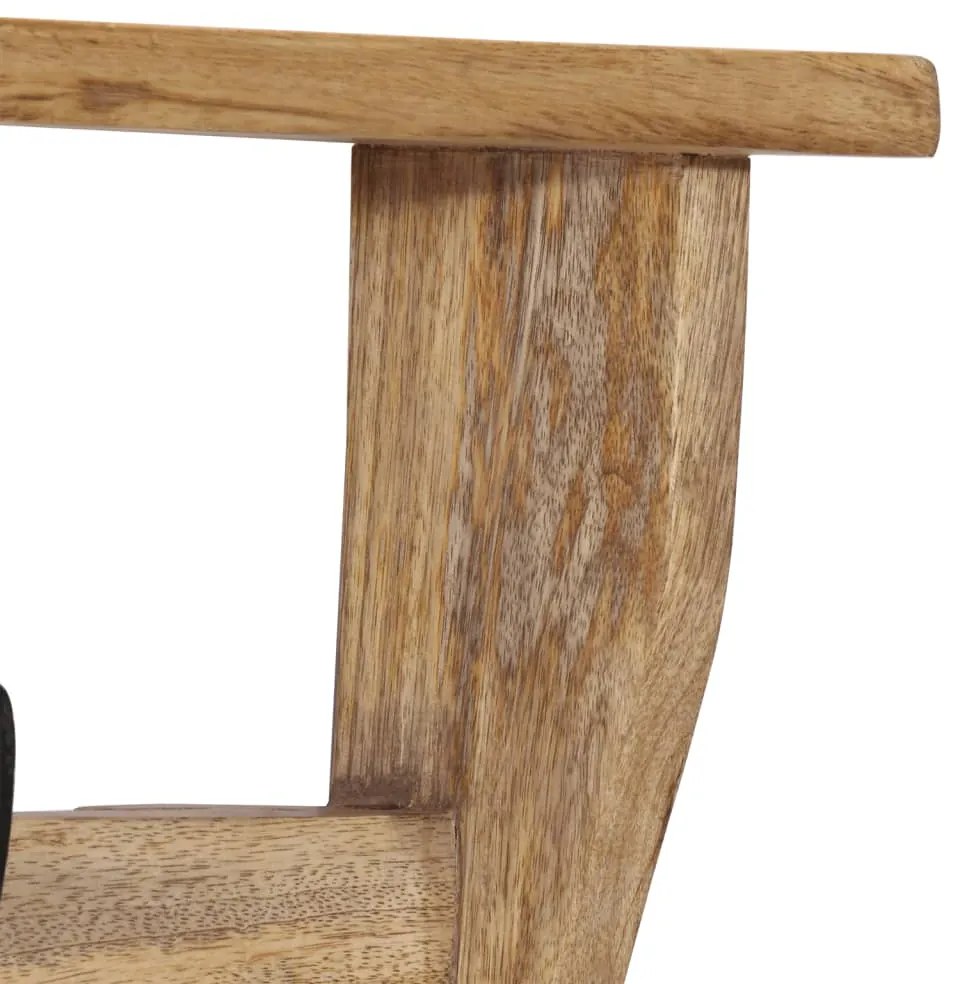 vidaXL Κρεμάστρα Τοίχου με 4 Γάντζους από Μασίφ Ξύλο Μάνγκο