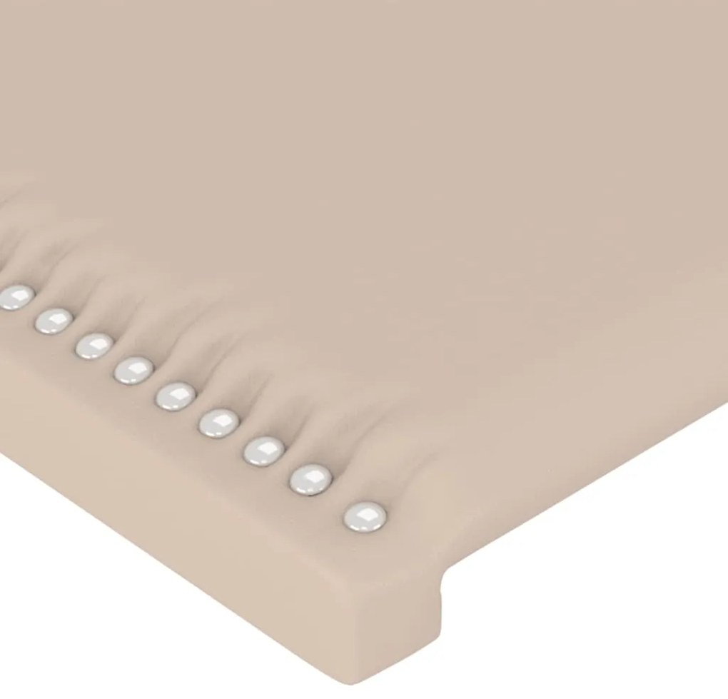 vidaXL Κεφαλάρι Κρεβατιού LED Καπουτσίνο 200x5x78/88 εκ. Συνθετ. Δέρμα