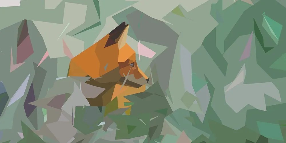 Εικόνα αλεπού με αφηρημένα στοιχεία - 100x50
