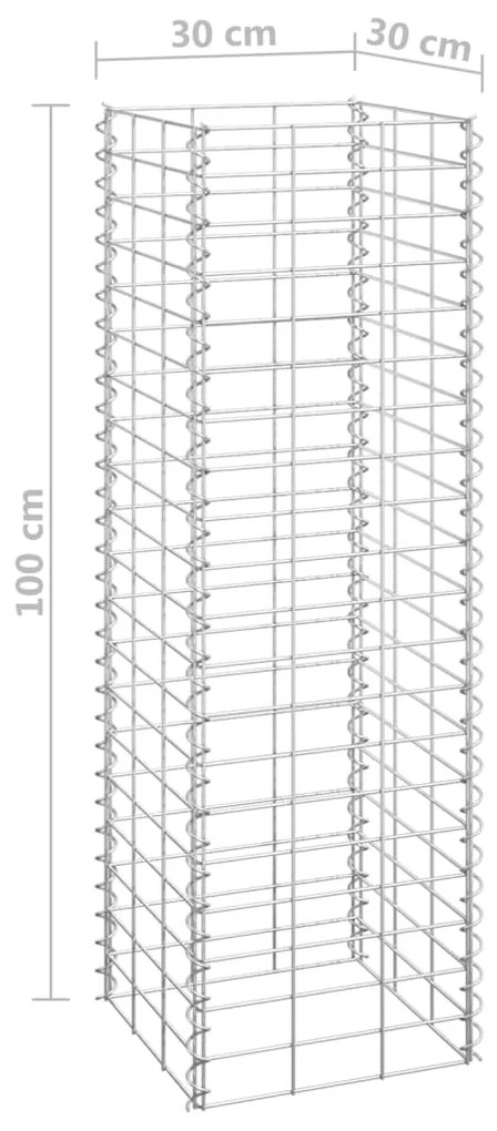 vidaXL Συρματοκιβώτια-Γλάστρες Υπ. 4τεμ 30x30x50/100/150/200εκ Σιδερ.