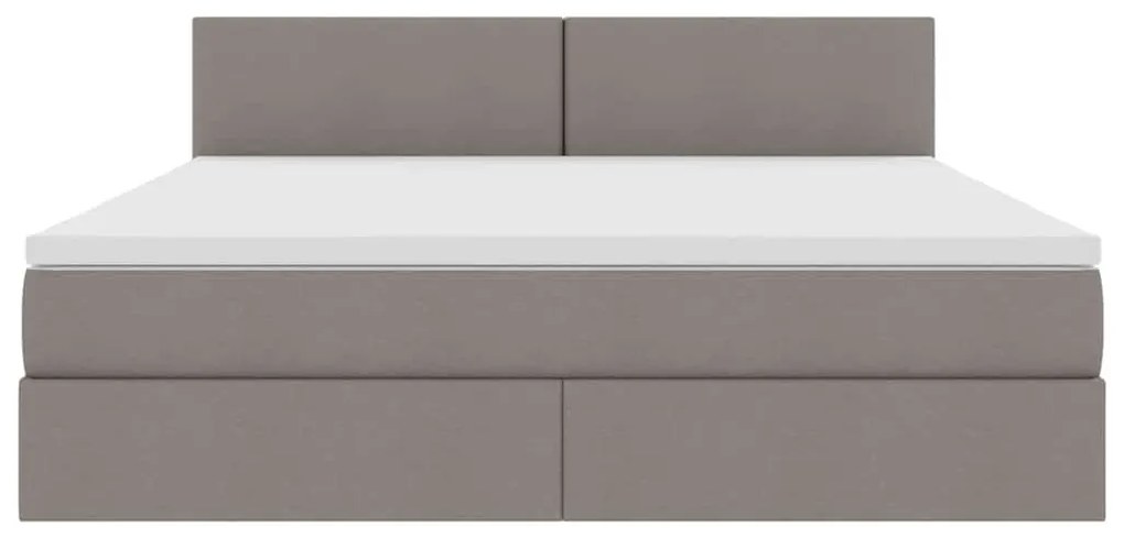 vidaXL Κρεβάτι με αποθηκευτικό χώρο και LED Taupe 180 x 200 cm