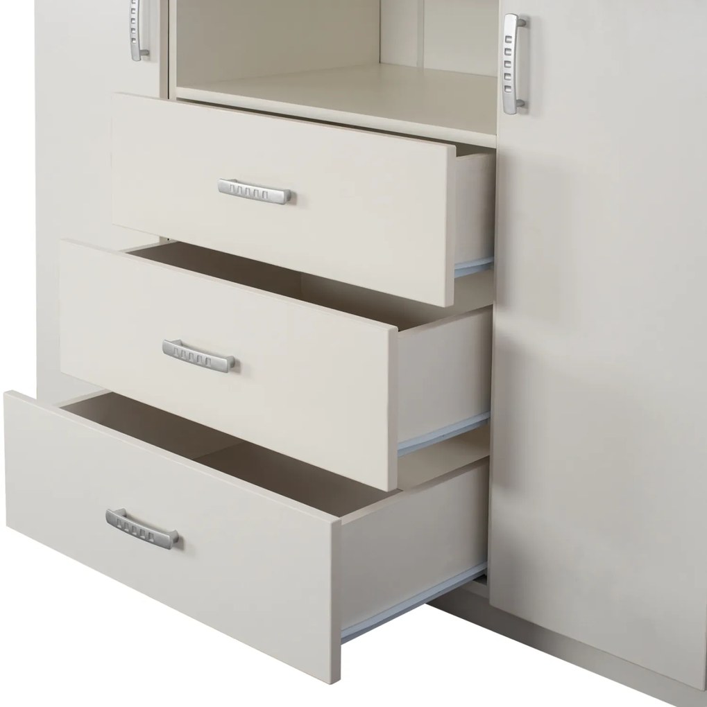 Μπουφές Με 2 Ντουλάπια Κ 3 Συρτάρια Adler Λευκός 120x45x85y Εκ.