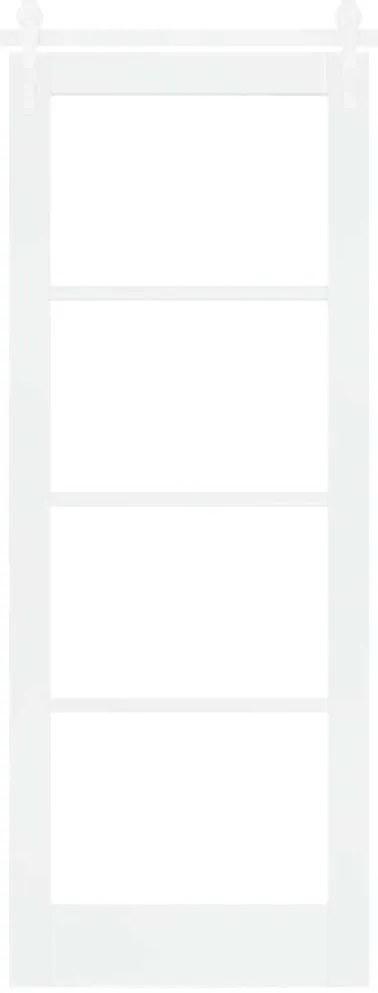 vidaXL Ολισθητή Πόρτα Χειροκίνητος Λευκό 78 x 202 εκ. Ξύλο και μέταλλο