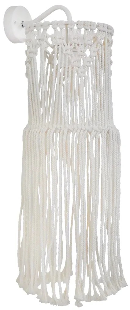 Απλίκα Τοίχου Heronia Macrame 01 Handmade 31-1086 Rope/White