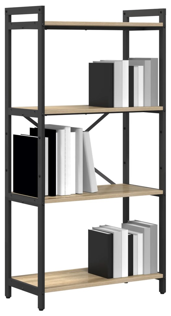 vidaXL Βιβλιοθήκη Sonoma Δρυς 60 x 30 x 118 εκ MDF και Χάλυβας