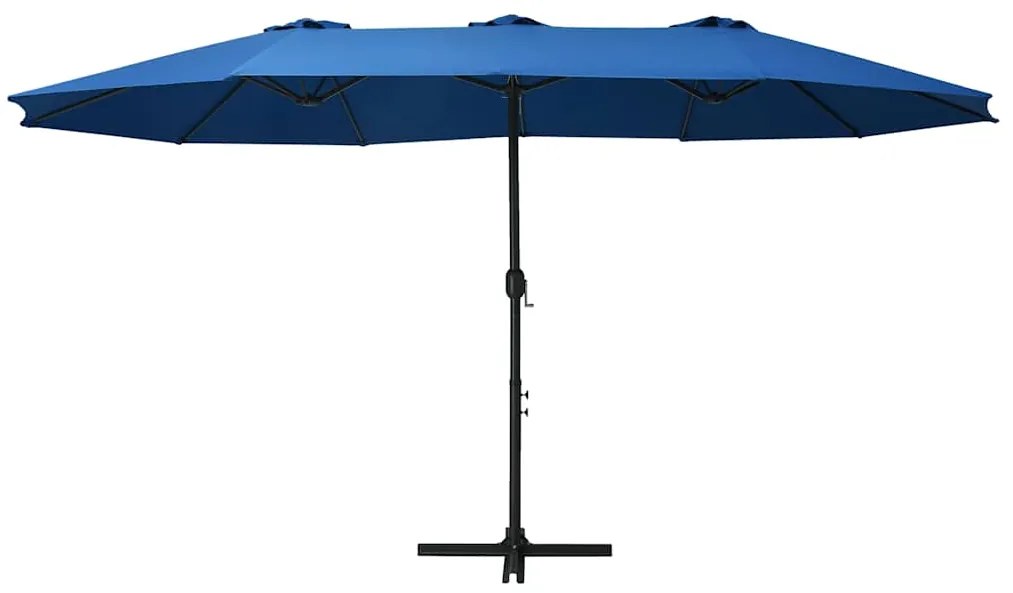 vidaXL Ομπρέλα Κήπου Μπλε 460 x 270 εκ. με Ιστό Αλουμινίου