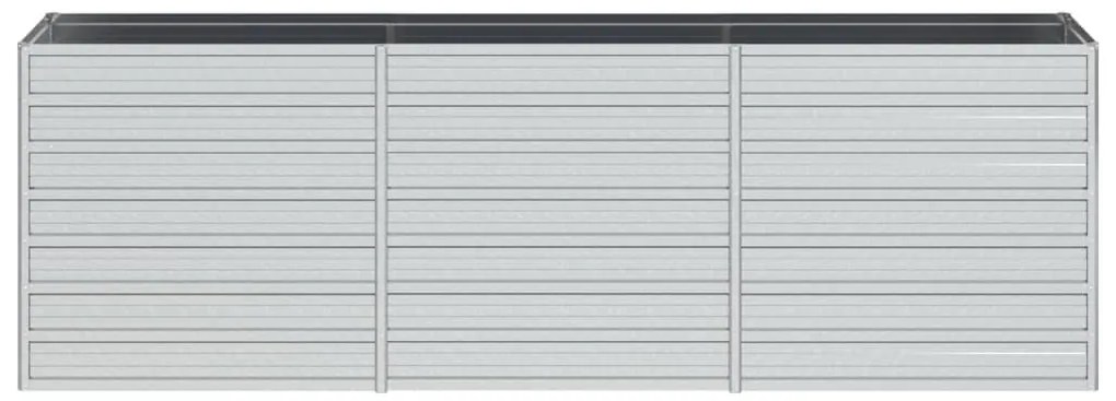 vidaXL Ζαρντινιέρα Υπερυψωμένη Ασημί 240x40x77 εκ. Γαλβανισμ. Χάλυβας