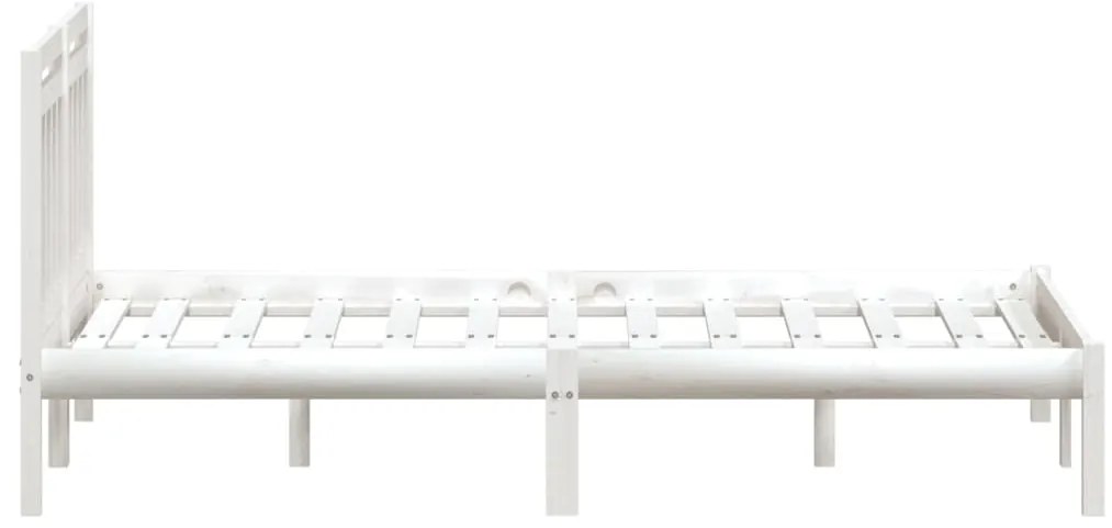 vidaXL Πλαίσιο Κρεβατιού Λευκό 140 x 190 εκ. από Μασίφ Ξύλο Πεύκου