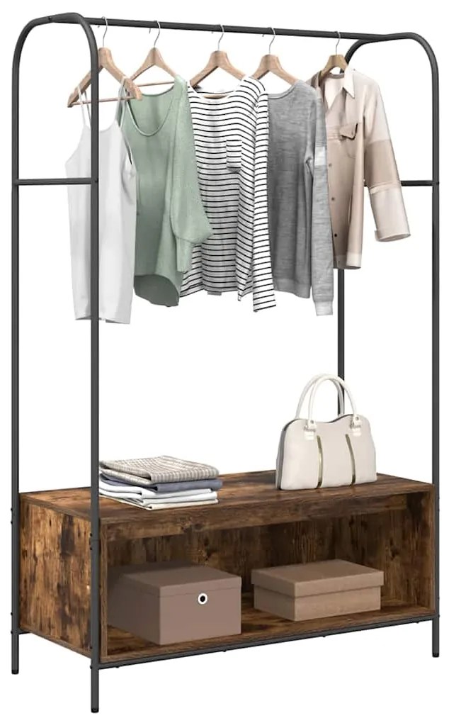 vidaXL Ράφι Ρούχων Καφέ δρυς 100 x 44 x 160 εκ Επεξεργασμένο ξύλο