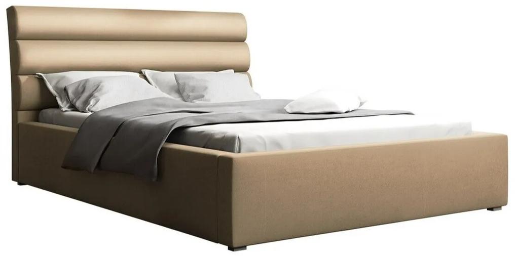 Κρεβάτι Pomona 108, Διπλό, Ανοιχτό καφέ, 160x200, Ταπισερί, Τάβλες για Κρεβάτι, 180x223x100cm, 117 kg | Epipla1.gr