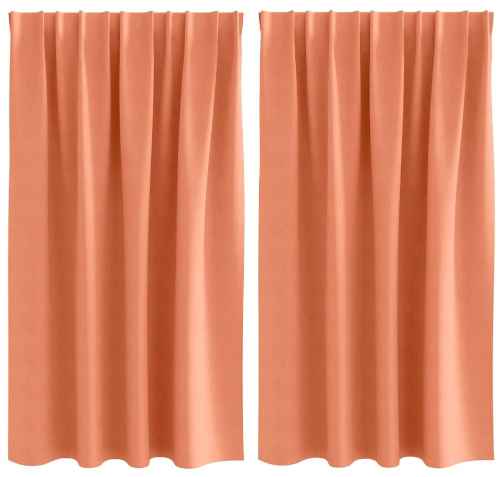 vidaXL Κουρτίνες με κουρτίνες 2 pcs Τερακότα 140x140cm Πολυεστέρας