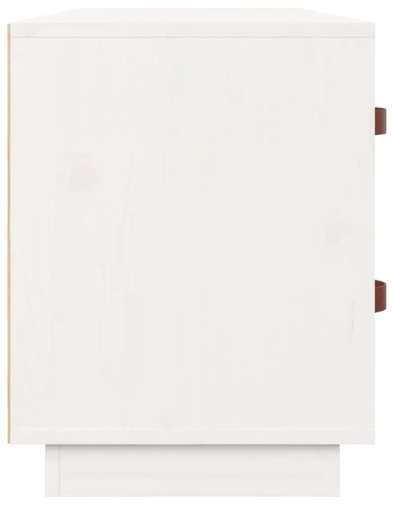 Παπουτσοθήκη Λευκό 100x34x45 εκ. από Μασίφ Ξύλο Πεύκου - Λευκό