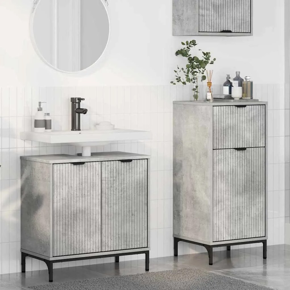 vidaXL Σετ Επίπλων Μπάνιου 2 pcs Γκρι σκυροδέματος 39.5 x 36 x 88 εκ