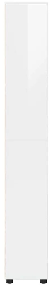 vidaXL Ντουλάπι Μπάνιου Υψηλής γυαλάδας λευκό 30,5 x 30 x 195 εκ