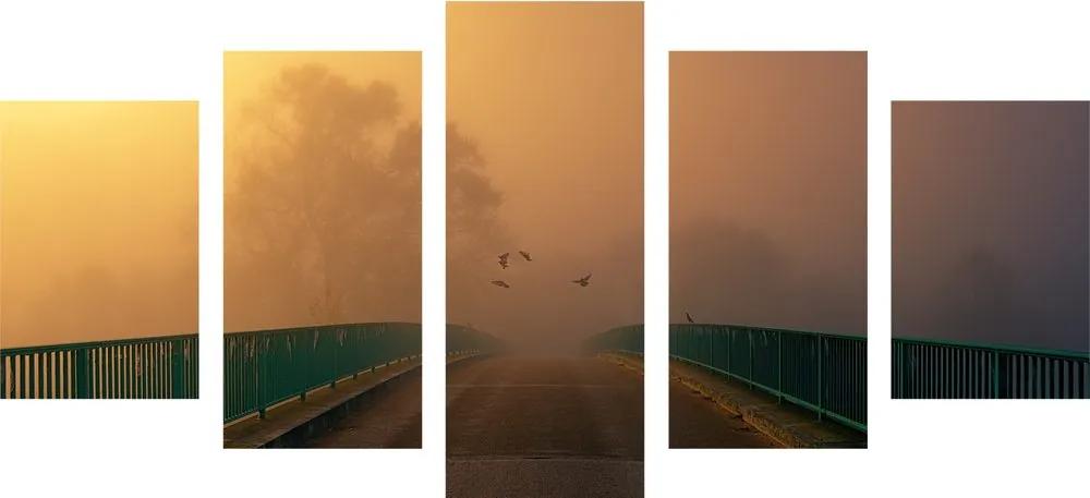 Εικόνα 5 μερών πουλιά πάνω από τη γέφυρα - 100x50