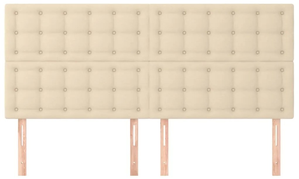 vidaXL Κεφαλάρια Κρεβατιού 4 τεμ. Κρεμ 90x5x78/88 εκ. Υφασμάτινο