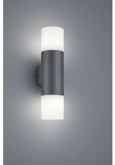 Απλίκα Φωτιστικό Τοίχου 2xΕ27 IP44 Up Down 33cm Hoosic Trio Lighting-224060242-Ανθρακί 224060242