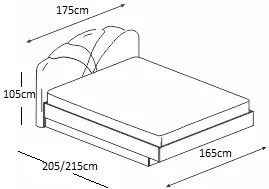 Σετ Κρεβατοκάμαρας ξύλινο CORONA 160x200 DIOMMI 40-030