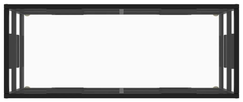 Έπιπλο Τηλεόρασης με Ψημένο Γυαλί Μαύρο 100 x 40 x 40 εκ. - Μαύρο