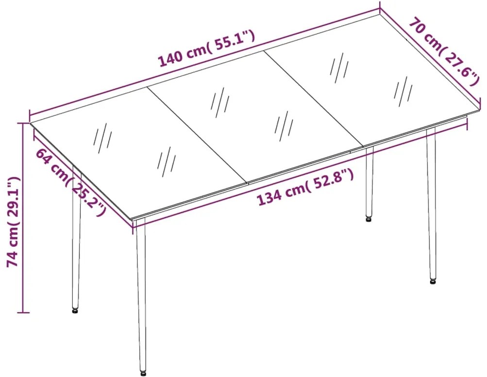 vidaXL Σετ Τραπεζαρίας Κήπου 5 Τεμαχίων Καφέ