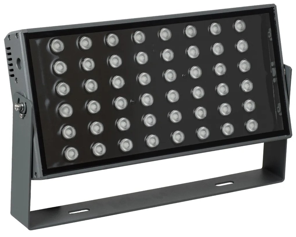 GloboStar FLOOD-ZANA 90559 Προβολέας Wall Washer για Φωτισμό Κτιρίων LED 100W 8500lm 30° DC 24V Αδιάβροχο IP65 Μ45.5 x Π28 x Υ10cm RGBW DMX512 - Γκρι Ανθρακί - 3 Years Warranty