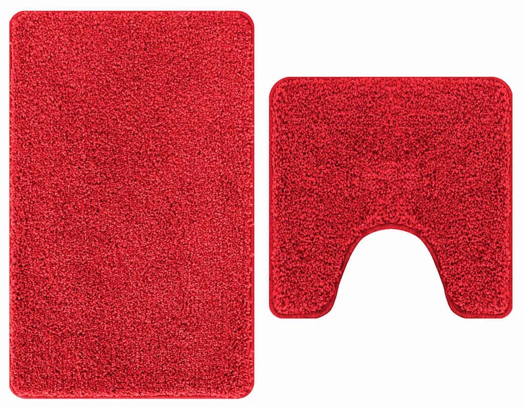 vidaXL Πατάκι μπάνιου 2 pcs Κόκκινο 50 x 50 cm Πολυπροπυλένιο