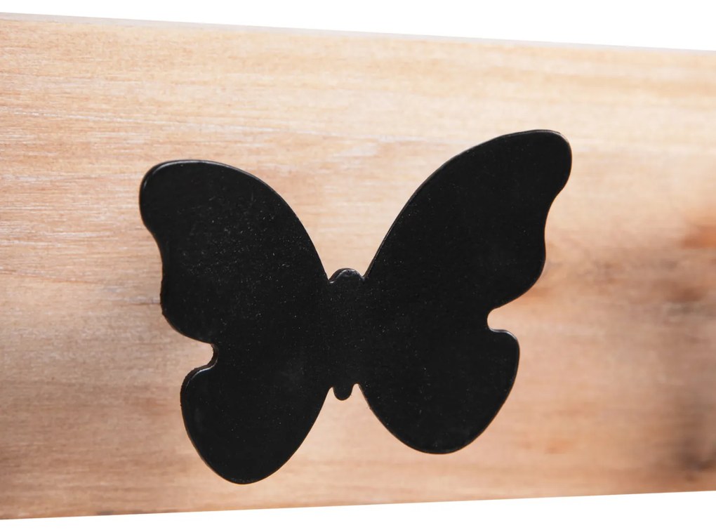 ΚΑΘΡΕΠΤΗΣ ΤΟΙΧΟΥ ΣΤΡΟΓΓΥΛΟΣ SCUTTLE HM4222 FIR WOOD&amp;MDF-BLACK METAL 80x6,5x30,5Υεκ.