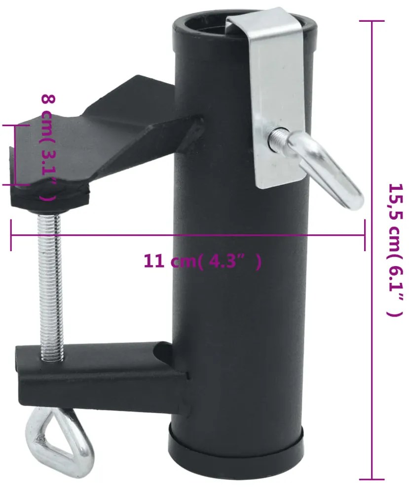 vidaXL Βάσεις Ομπρέλας για Μπαλκόνι 2 τεμ. 25-38 χιλ. από Ατσάλι