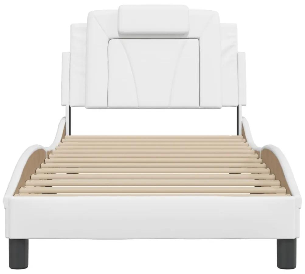 Πλαίσιο Κρεβατιού με Κεφαλάρι Λευκό 80x200 εκ. Συνθετικό Δέρμα - Λευκό