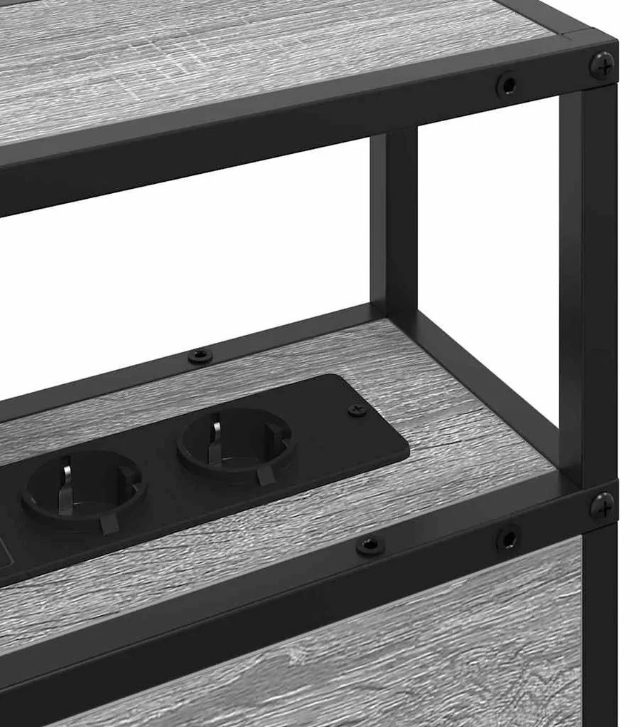 vidaXL Κεφαλάρι Αποθήκης με ράφι Γκρι sonoma 135 cm Επεξεργασμένο ξύλο