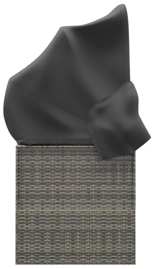 vidaXL Καναπές Εξ. Χώρου Γκρι Συνθετικό Ρατάν με Οροφή & Μαξιλάρια