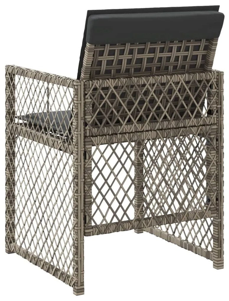 vidaXL Καρέκλες Κήπου 4 τεμ. Γκρι από Συνθετικό Ρατάν με Μαξιλάρια