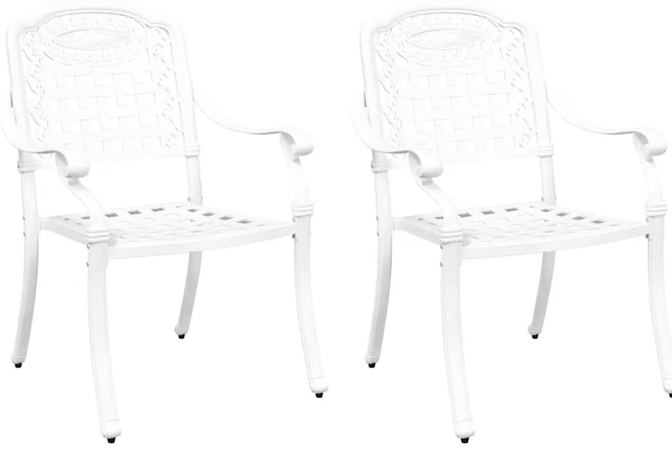vidaXL Καρέκλα Κήπου 2 pcs Λευκό 55 x 56.5 x 91εκ Αλουμίνιο